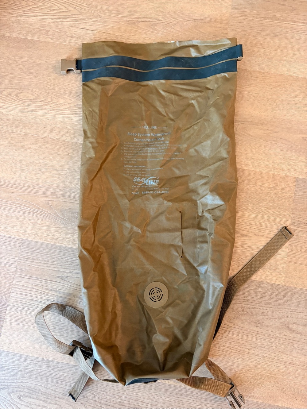 Seal Line Olive Green Waterproof Compression Sack Backpack - camping